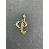 Ladies 9ct Yellow Gold Letter P Pendant