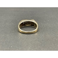 Mens 9ct Yellow Gold Diamond Ring