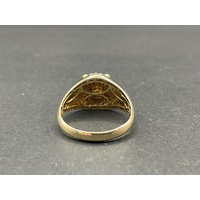 Mens 9ct Yellow Gold Lion Head Ring