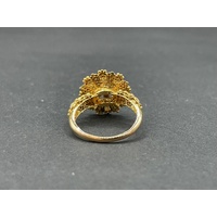 Ladies 21ct Yellow Gold Filigree Pattern Ring