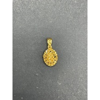 Ladies 21ct Yellow Gold Oval 3D Pendant