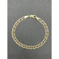 Ladies 9ct Yellow Gold Double Curb Link Bracelet