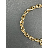 Ladies 9ct Yellow Gold Oval Belcher Link Bracelet