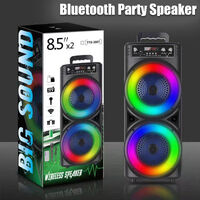 Dual 8.5'' Bluetooth Karaoke Party Speaker & Mic 1 Year Warranty NEW