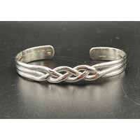 Unisex Sterling Silver Celtic Cuff Bangle (Brand New)