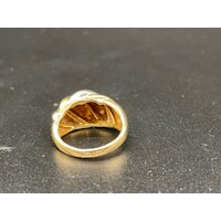 Ladies 18ct Two Tone Twist Design Ring (Pre-Owned)