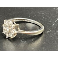 Ladies 9ct White Gold Illusion Setting Diamond Ring Fine Jewellery 