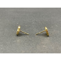 Ladies 18ct Yellow Gold Heart Shape Stud Earrings