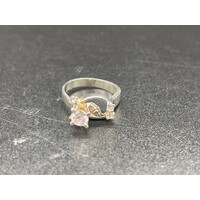 Ladies Solid 2.7 Grams 9ct White Gold CZ Ring Fine Jewellery Size UK K