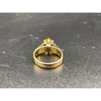 Ladies 18ct Yellow Gold Yellow Gemstone Ring (Pre-Owned)