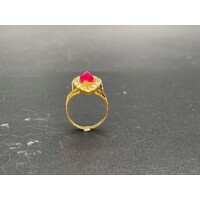 Ladies 22ct Yellow Gold Gemstone Ring (Pre-Owned)