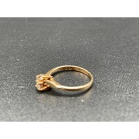 Ladies 9ct Yellow Gold Ring with Diamonds (Pre-Owned)