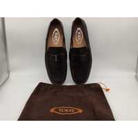 Tod’s Brown Leather Men's Loafers Size 8 US (Pre-owned)