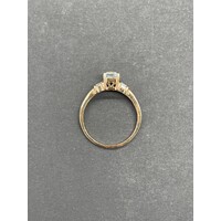 Ladies 9ct Yellow Gold Cubic Zirconia Ring (Pre-Owned)