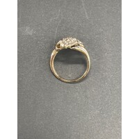 Ladies 9ct Yellow Gold Cluster Diamond Ring (Pre-Owned)