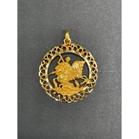 Unisex 21ct Yellow Gold Large Round Pendant (Pre-Owned)