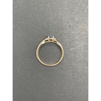 Ladies 9ct Yellow Gold Blue Stone Ring (Pre-Owned)