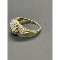 Ladies 18ct Yellow Gold Diamond Cluster Ring