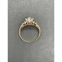 Ladies 9ct Yellow Gold Diamond Cluster Ring