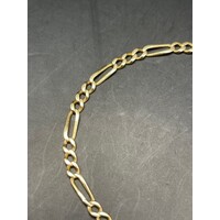 Unisex 9ct Yellow Gold Figaro Link Bracelet