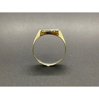 Men's 9ct Yellow Gold Black Gemstone and Diamond Ring