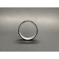 Mens 9ct White Gold and Black Metal Wedder Ring