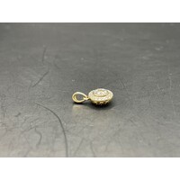 Ladies 9ct Yellow Gold Diamond Round Pendant