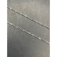 Ladies 9ct White Gold Margarita Link Necklace