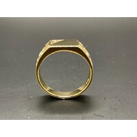 Mens 9ct Yellow Gold Diamond Ring