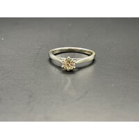 Ladies 14ct White Gold Solitaire Diamond Ring