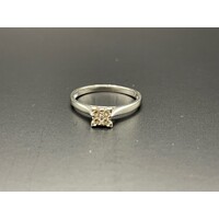 Ladies 9ct White Gold 4 Stone Diamond Ring