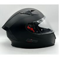 Nitro N501 Solid Matte Black Mens Motorcycle Helmet Size XL 61-62 Built-in Visor