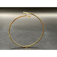 Ladies 9ct Yellow Gold Round Hinged Cuff Bangle