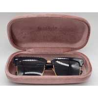 Miu Miu SMU10Z Black Dark Grey Sunglasses Square Frame Shape with Case