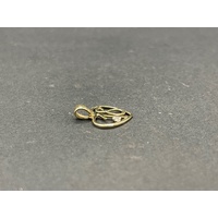 Unisex 9ct Yellow Gold Heart Shape No.18 Pendant