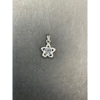 Ladies 18ct White Gold Cubic Zirconia Star Pendant