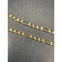 Unisex 9ct Yellow Gold Figaro Link Bracelet