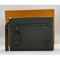 Louis Vuitton Takeoff Pouch Khaki Green Clutch Bag with Original Receipt