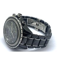 Michael Hill Chrono Watch 1/2 Carat TW of Diamonds Black Ceramic Stainless Steel