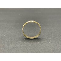 Unisex 9ct Yellow Gold Laser Cut Pattern Ring