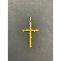 Unisex 18ct Yellow Gold Cross Pendant