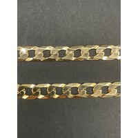 Mens 9ct Yellow Gold Curb Link Necklace