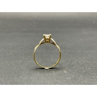 Ladies 9ct Yellow Gold Cubic Zirconia Vintage Design Ring