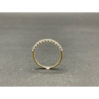 Ladies 9ct Yellow Gold Diamond Stacker Ring