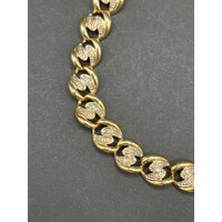 Ladies 9ct Yellow Gold Fancy Link Diamond Bracelet