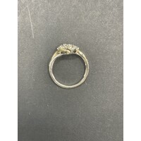 Ladies 10ct White and Yellow Gold Diamond Cluster Ring