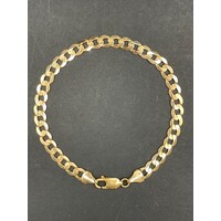 Mens 9ct Yellow Gold Curb Link Bracelet