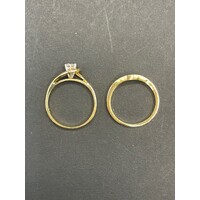 Ladies 18ct Yellow Gold Diamond Ring Set