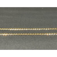 Unisex 9ct Yellow Gold Curb Link Necklace with Cross Pendant