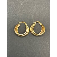 Ladies 18ct Yellow Gold Huggie Hoop Earrings